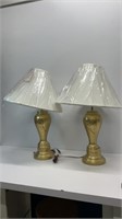 (2) 27’’ gold toned table lamps