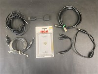 Assortment of TV Cables and Adapters