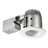 4 in. White LED Swivel Baffle Round Trim New Const