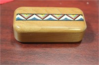 An Inlaid Wooden Slide Trinket Box