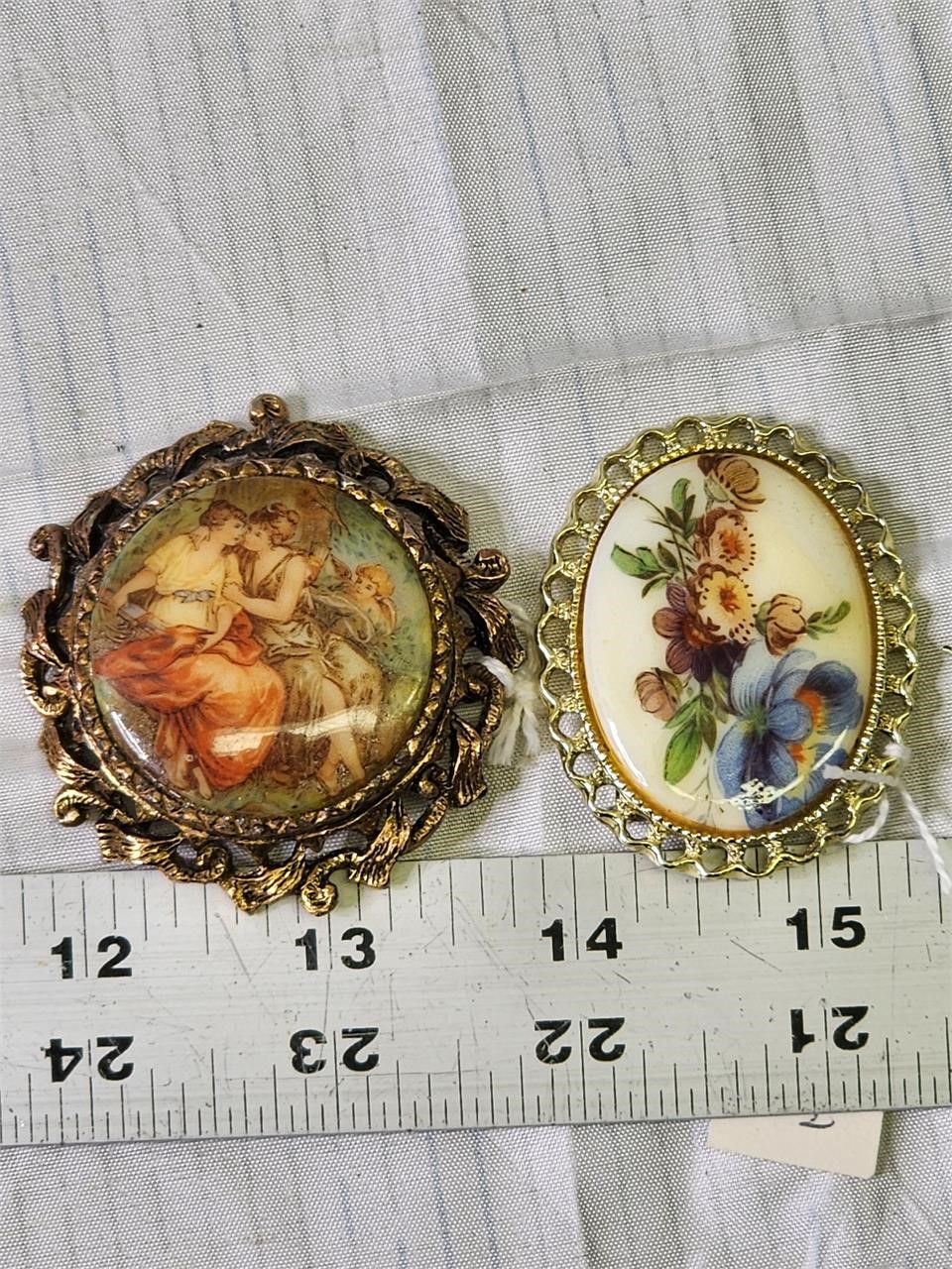 2 Vintage Victorian Brooches