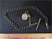 NICE ANTIQUE POCKET WATCH FOB WITH LOCKET