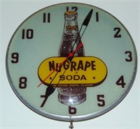 GRAPETTE SODA POP LIGHTED CLOCK - WORKS