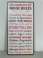 Grandparents House Rules  12" x 6"