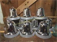 Set of 10 silver sparkly bells