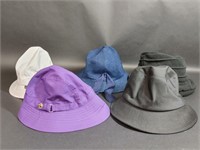 Totes White Purple Bucket Hats, Jean Fabric Hat