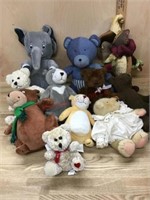 Box lot of various small stuffed animals