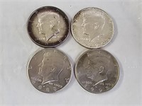 4 Kennedy Half Dollar Coins