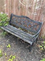 Metal and wood bench, does not feel very sturdy