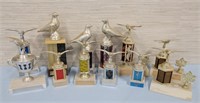 Vintage 1970s Pigeon Racing Trophies - 12 Trophies