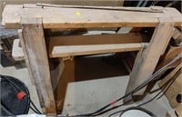 2 Wooden Sawhorses & Misc Items