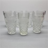 Lot of 7 Wexford Waffle Pattern Glasses