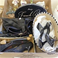 VINTAGE SHOES IN BOXES, HANDBAG