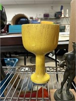 LARGE MID CENTURY POTTERY PEDESTAL VASE