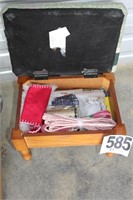 Foot Stool w/Cloth Lid w/Contents (U244)