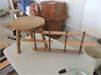 Small stool & knick knack shelf