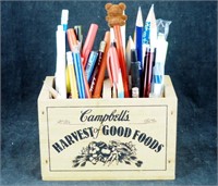 Wood Campbell Soup Adv Recipe Box W Pen