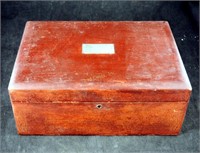 Vtg Solid Wood Cigar Storage Box Humidor