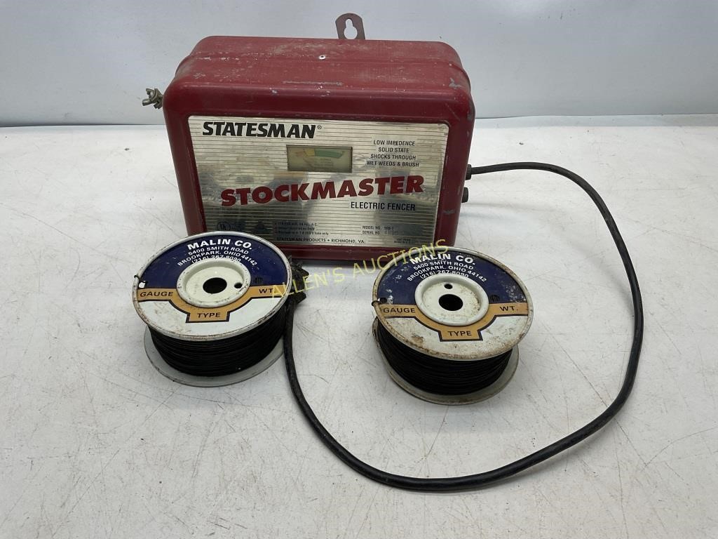STATEMAN STOCKMASTER  FENCE CHARGER AND WIRE