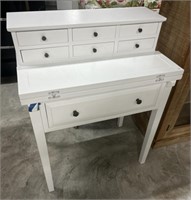 White Drop Front Desk with Drawers