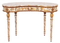 Louis XVI Style Painted & Silvered Dressing Table