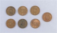 1950s - 60s Angola 50 Centavos Coins 7pc