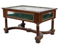 Mahogany Empire Style Vitrine Table