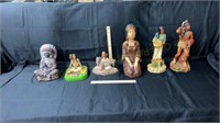 6 Native American Figurines