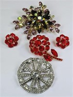 Vintage High-End Unmarked Brooches & Clip-on