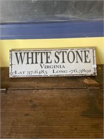 White Stone Virginia Sign