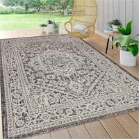 Sinjuri Medallion Textured WeaveIndoor/Outdoor Rug