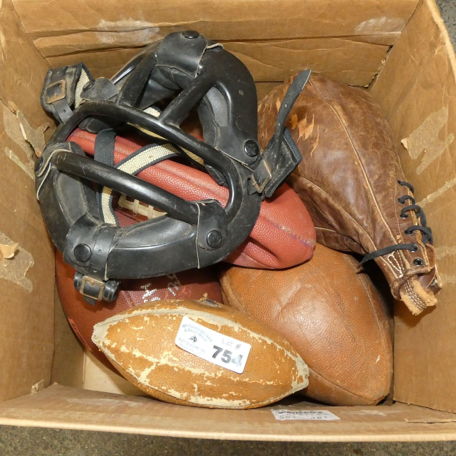 Assorted Early Footballs & Punching Bag