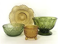 Vintage colored glass bowl collection