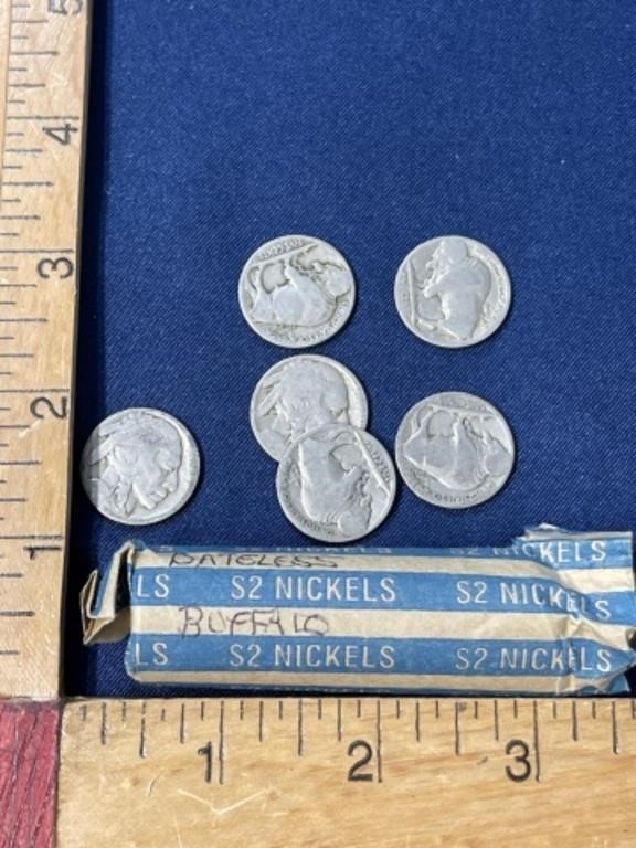 Dateless Buffalo Indian Head nickel coin roll