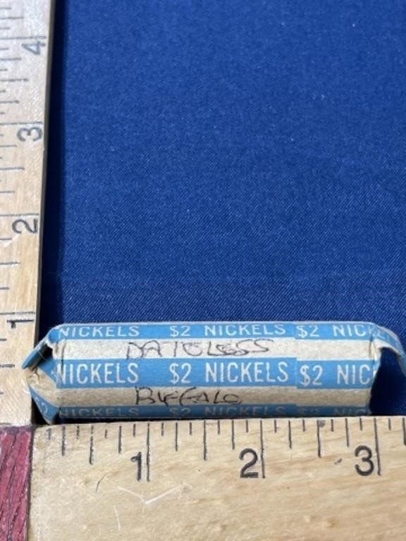 Dateless Buffalo Indian Head nickel coin roll