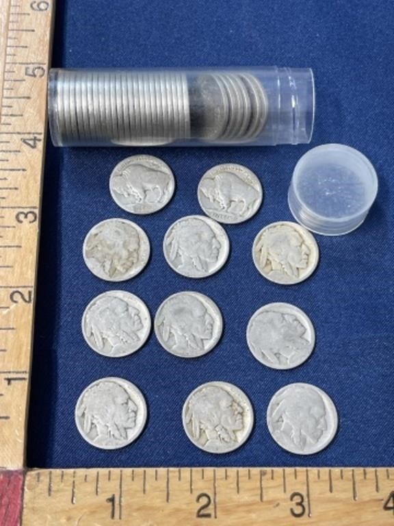 Dateless Buffalo Indian Head nickel coin roll