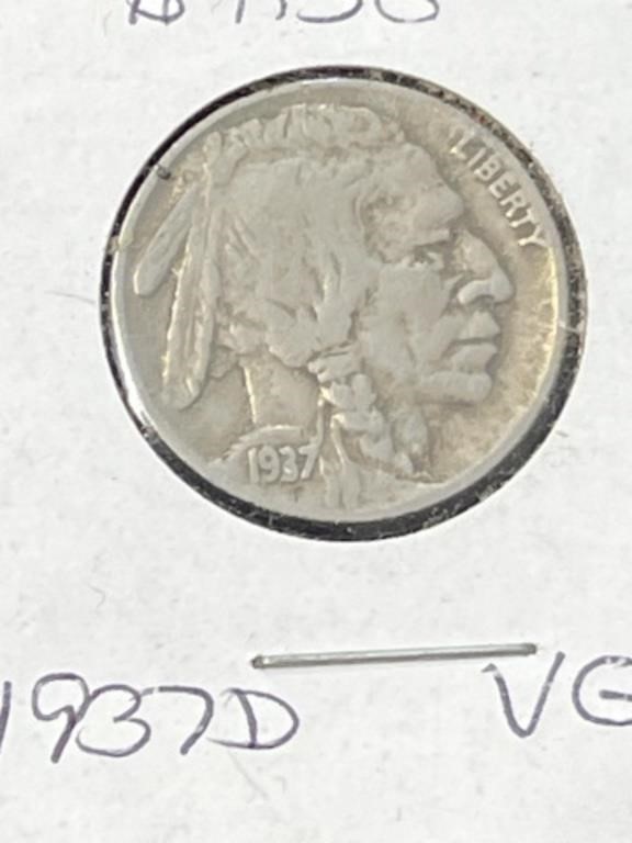 1937D Buffalo Indian Head nickel coin