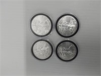 (4) silver Eagles in plastic