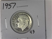 1957 Silver Roosevelt Dime