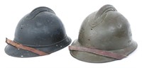 FRENCH MODEL 1915 & 1926 ADRIAN HELMETS LOT OF 2