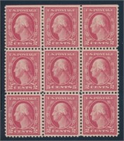USA #505 IN BLOCK OF 9 MINT VF-EXTRA FINE NH