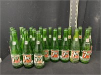 (20) Vintage 7-UP Drink Bottles