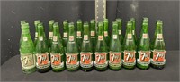 (20) Vintage 7-UP Drink Bottles