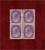 CANADA 1898 MH QV NUMERAL ISSUE BLK OF 4  #76