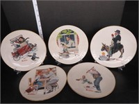 5 NORMAN ROCKWELL 'SATURDAY EVENING POST' PLATES