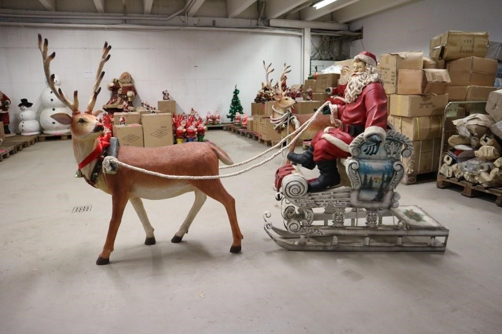 Stor julemand i kane trukket af | Campen Auktioner A/S