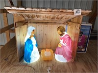 Lighted outdoor Nativity Scene - manger is .......