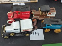 Lot of 4 Diecast Truck Banks