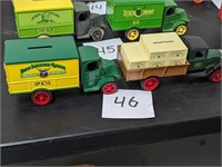 Pair of John Deere Diecast Truck Banks