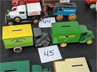 Pair of John Deere Diecast Truck Banks